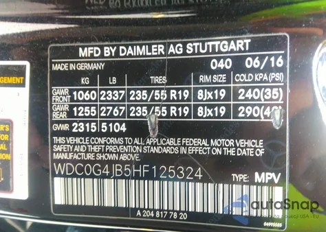 2017 Mercedes-Benz Glc 300 z USA, uszkodzony, nr VIN WDC0G4JB5HF125324